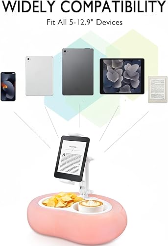 Miniatura 5 de Soporte de almohada para tableta, compatible con Kindle de 5 a 12.9 pulgadas, iPad, teléfonotableta, Google, Samsung, soporte giratorio de 360 para