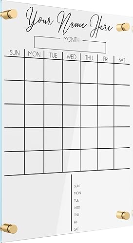 Calendario de borrado en seco para pared, calendario personalizado, calendario de pizarra blanca con marcador de borrado en seco, calendario de