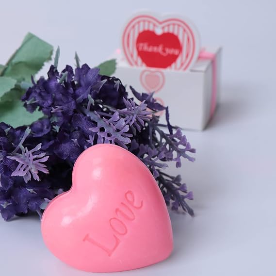 AIXIANG 24 Pink Love Heart Soap Favors for Guests, Party Souvenirs Tokens Keepsakes Giveaways, Wedding Party Favors for Guests, Bridal Shower Gift Favors, Baby Shower Favors for Guests
