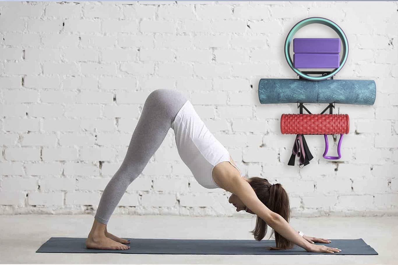 Supporto da parete per attrezzatura completa di yoga e pilates, 100% acciaio al carbonio