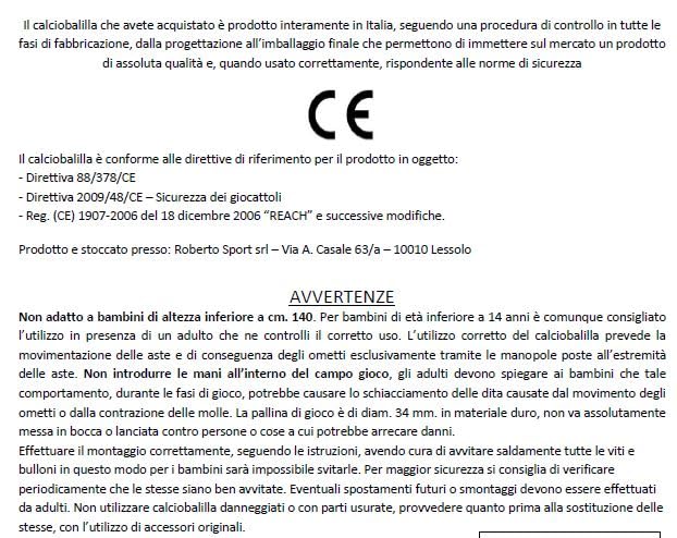 Calciobalilla Professionale Winner 4.0 Bianco Aste Rientranti da Interno