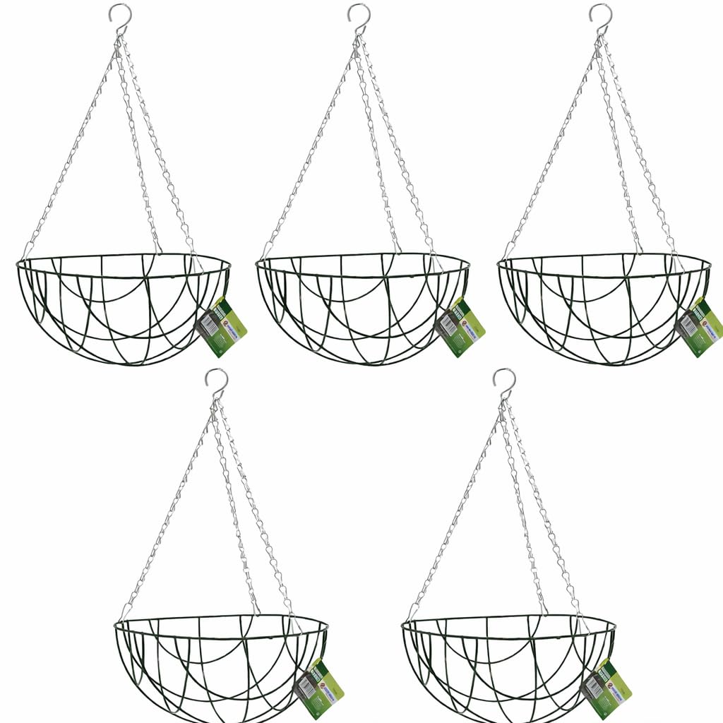  - 12" Hanging Basket Planter 30Cm Outdoor & Indoor Plant Pot With Strong Chain