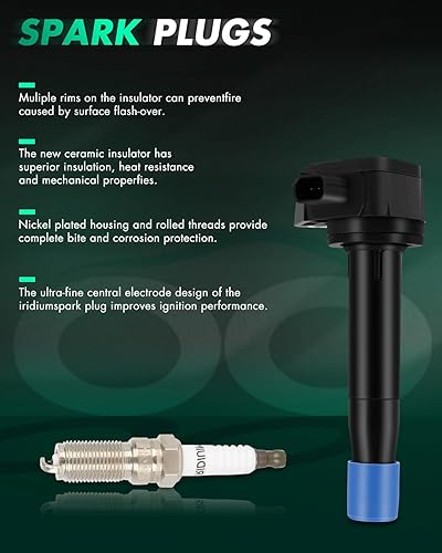 Miniatura 5 de SCITOO 6 bobinas de encendido con 6 bujías de iridio para Ford para Ford para Acura1 para Honda RL TL TSX para Accord Crosstour Odyssey 2009 2010