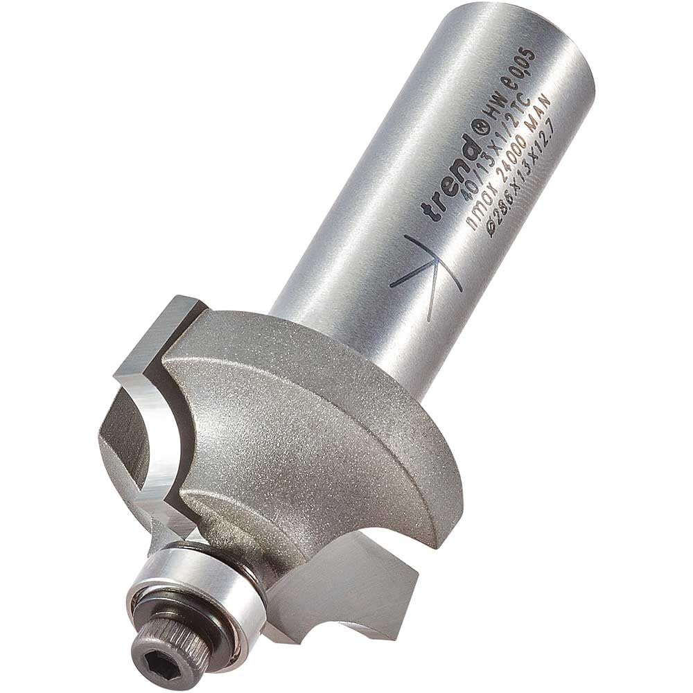 Trend Silver Professional Bearing Guided Ovolo Router Cutter, 6.3Mm Radius, 1/2 Inch Shank, 28.7Mm Cut Diameter & 13Mm Cut Length, Three Bearings, Tungsten Carbide Tipped, 40/13X1/2Tc