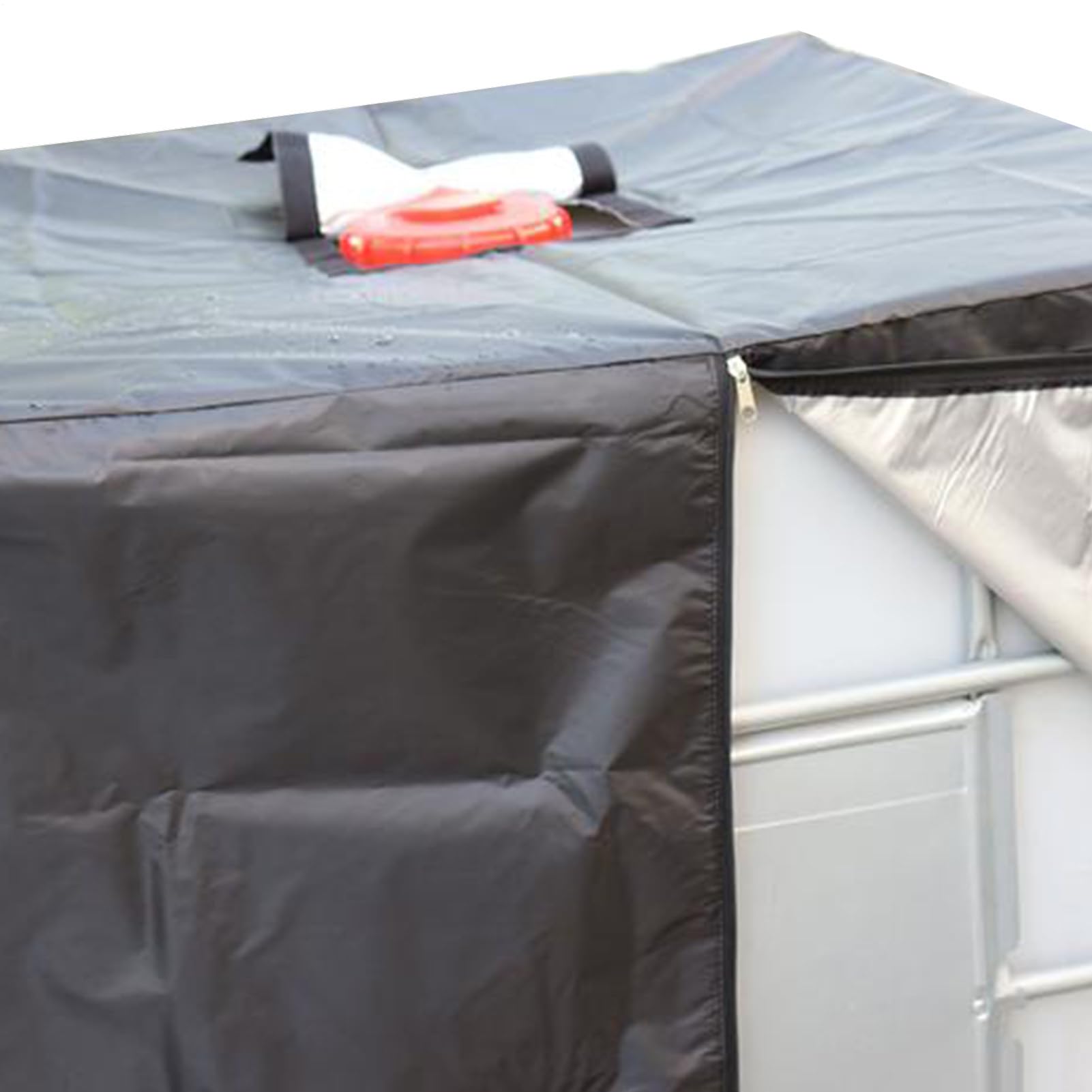 Bâche Protection Cuve 1000L Anti-UV Avec Fermeture Éclair - Housse Réservoir IBC 116x100x120cm