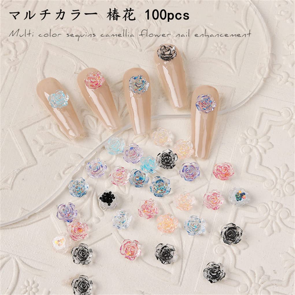 Amazon.co.jp: DUOLEIMI ネイルパーツ 椿 花 100pcs 立体 ネイル