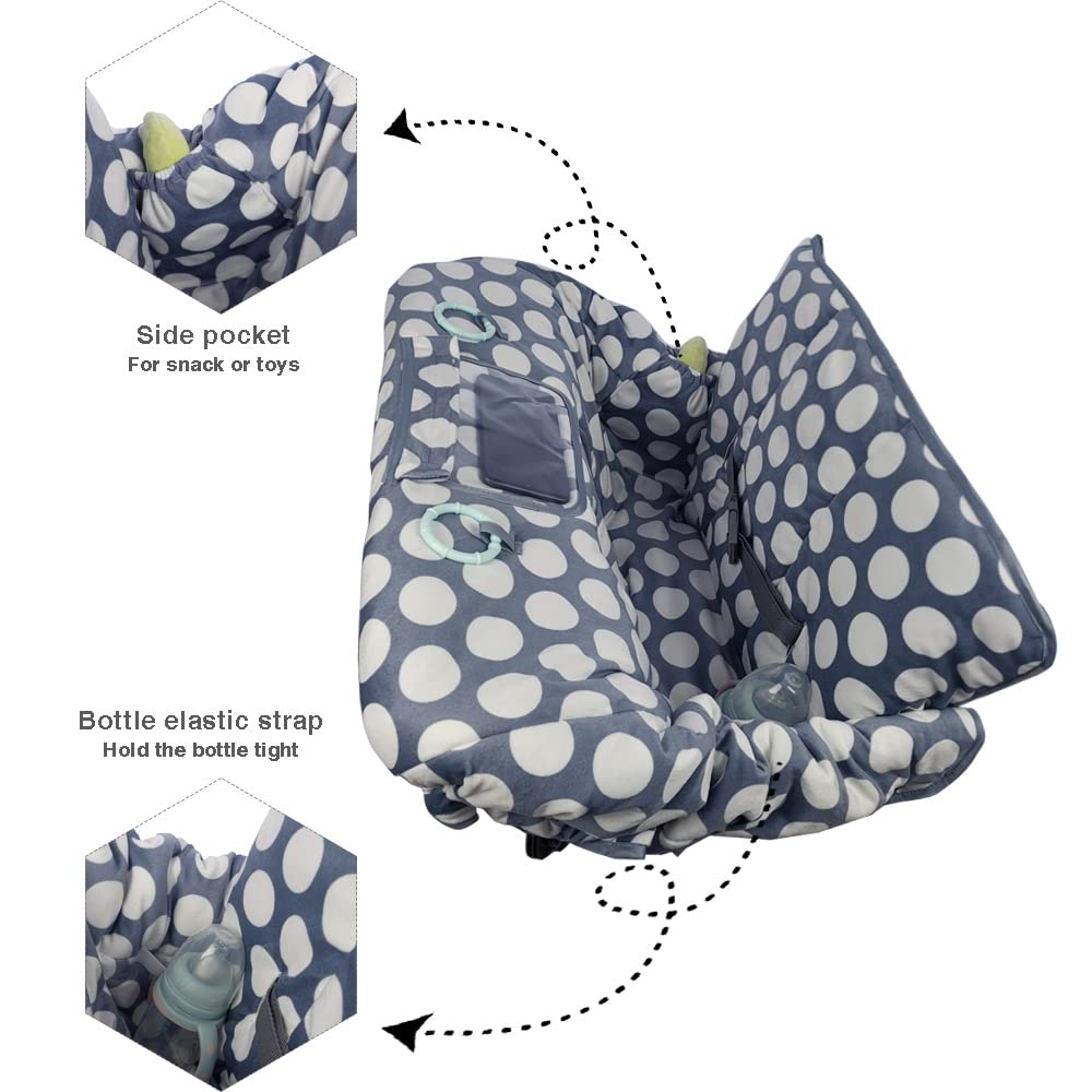 Shopping Cart Cover for Baby, Minky 2 in 1 High Chair Cover & Grocery Cart Cover Protector for Babies, Thick Padded with Clear Phone Pouch, Machine Washable, Polka dot