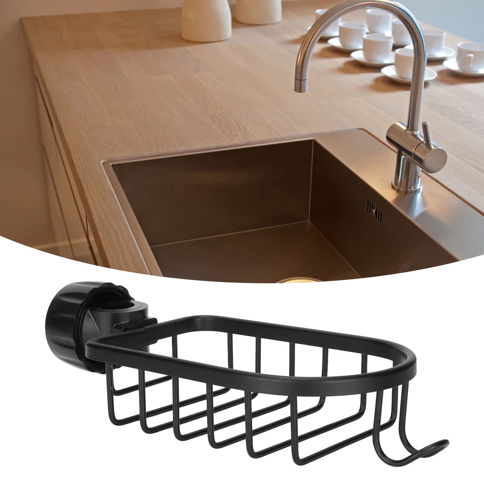 Soporte Esponja Acero Inoxidable Organizador De Fregadero De Cocina De Acero Inoxidable 1 Pieza - Adhesivo, Soporte Para Esponja Sin Taladrar Y Soporte Para Desagüe | Gancho De Almacenamiento En La Pared