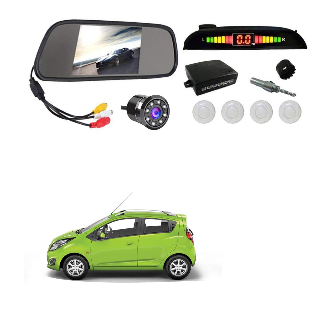 AYW (ALL YOU WANT) Car Rear View Camera with White Sensor and Screen of Beat