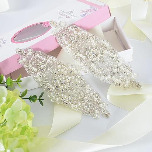 Miniatura 10 de Cinturón de boda con parches para planchar, cinturón de diamantes de imitación para mujer, liguero nupcial, cinturón de cintura con ribete de oro