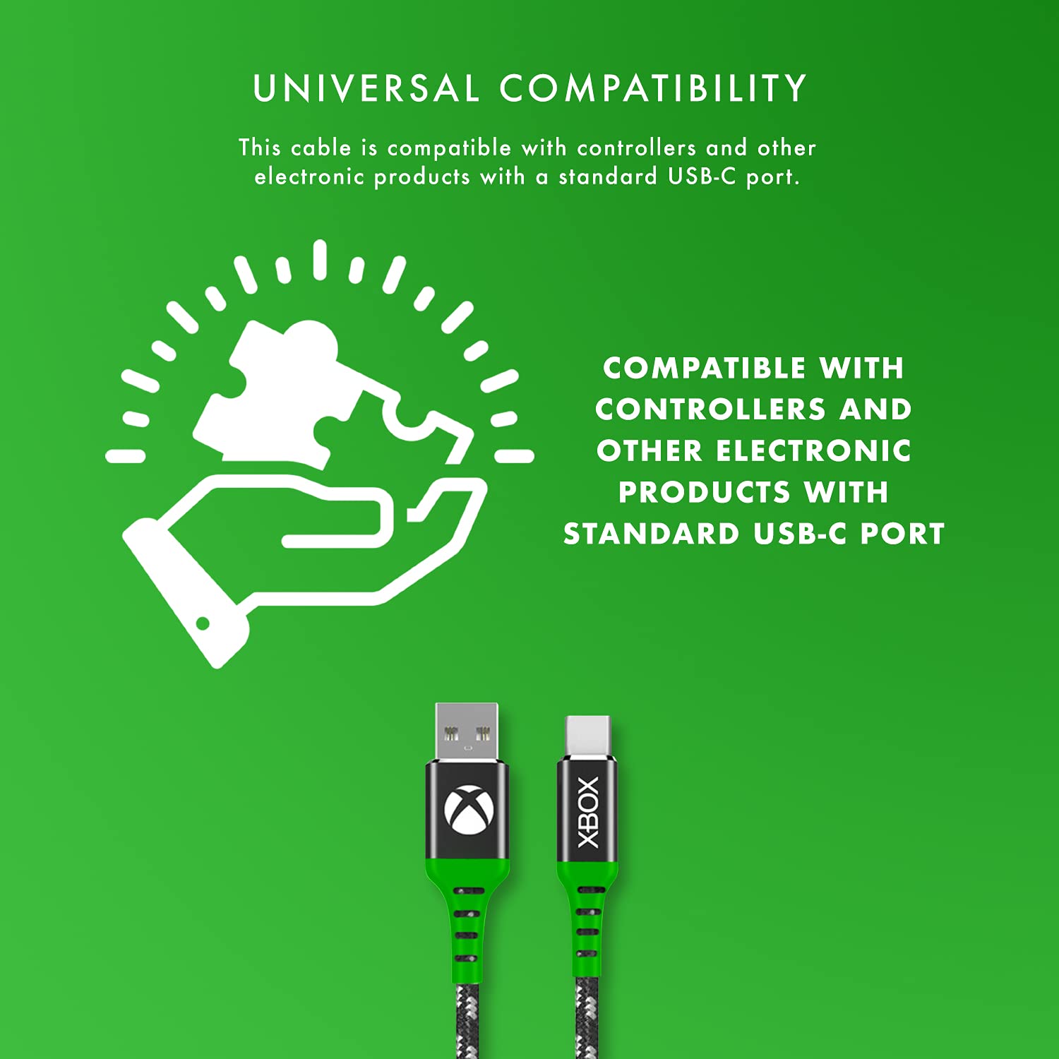 Numskull Offizielles Xbox-Serie X USB Typ-C Nylon geflochtenes Ladekabel 4 m – Schnelllade- und Wiedergabeleitung – kompatibel mit Nintendo Switch, Xbox Series S, PS5, NS2406