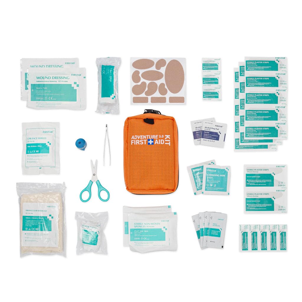 Kit de primeros auxilios ultraligero y resistente al agua, pequeño kit de primeros auxilios para camping, senderismo, deportes al aire libre, aventura, viajes, ciclismo, 71 piezas