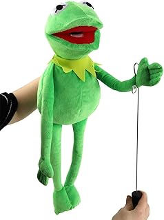 Kermit Frog Puppet with Control Rod Metal Puppet Set,The Muppets Show, Soft Plush Frog Puppet Doll Suitable for Role Play -Green, 24 Inches…