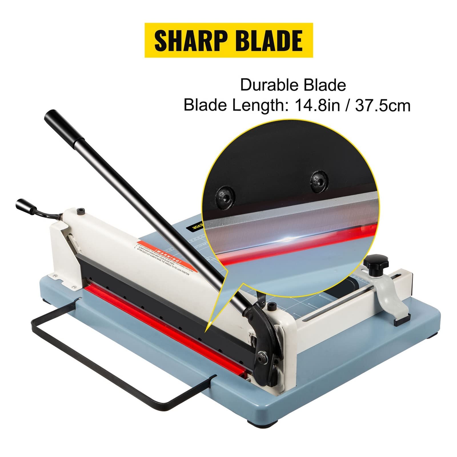 Papierschneider A4 A5 Papierschneider 500 Blatt Dicke 3,5 cm Guillotine Papierschnittbreite 42 cm Papierschneider Sicherheitsverriegelungshebel verlängert 1 Klinge Industrieller Bürodruck für Profis u