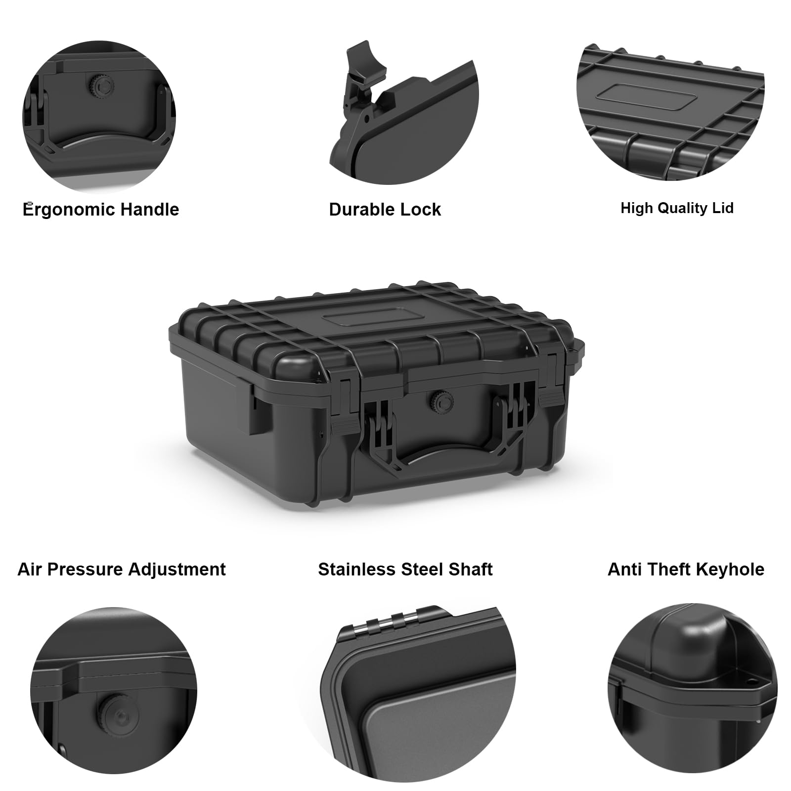 Ant Mag Custodia rigida impermeabile, dimensioni interne 12,1 x 10 x 5,42 cm, con schiuma personalizzabile portatile per fotocamera, drone, attrezzature, strumenti, custodia protettiva da viaggio per