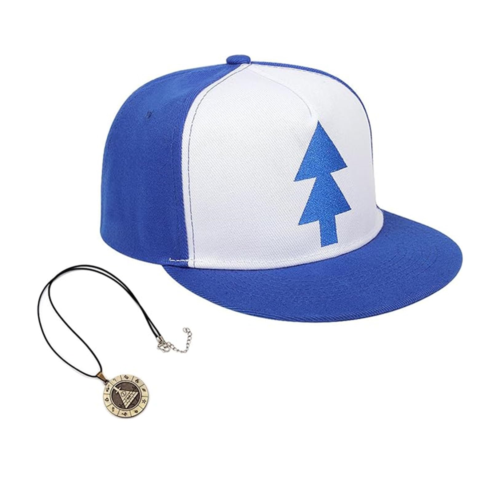 YUSENGMOO Men's Baseball Hat,Dipper Blue Pine Embroidery Cartoon Leisure Outdoor Sports Hat,Sunshade Flat Edge Hat