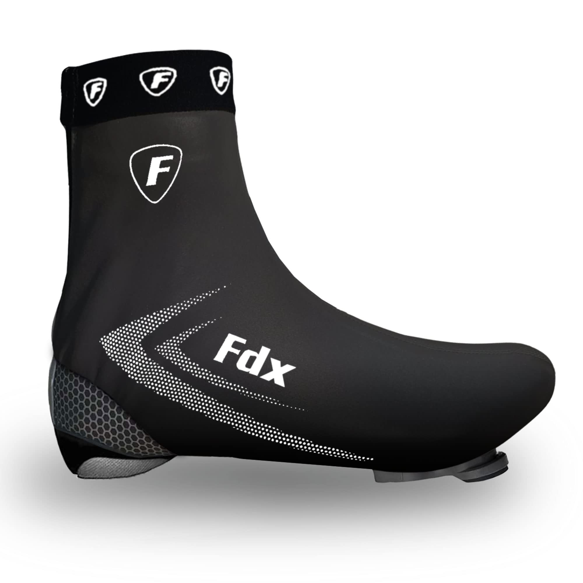 FDX Reflective Cycling Overshoes, Waterproof Bike Shoe Covers, Windproof Lightweight All Season Gaiters for Men and Women - Road Biking, MTB, Hi Viz Accessories Black, XL โ image 1