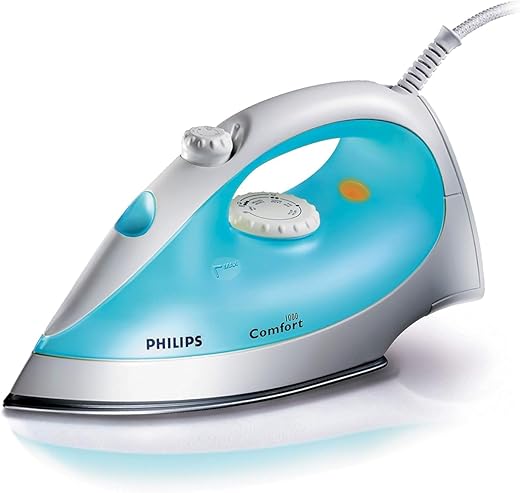Philips Steam Iron GC1011/01 (World no. 1 Ironing Brand) with 1200 Watts Quick Heat up, linished soleplate for smooth ironing, up to 15 g/min of steam