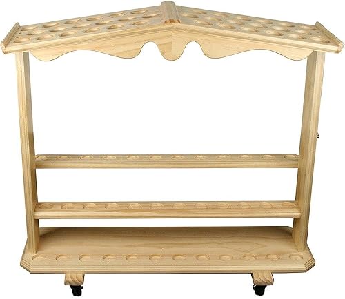 Collector's Dream - Soporte redondo para bastón  Organizador de madera de pino duradero con perilla tallada  Capacidad para 28 bastones para caminar