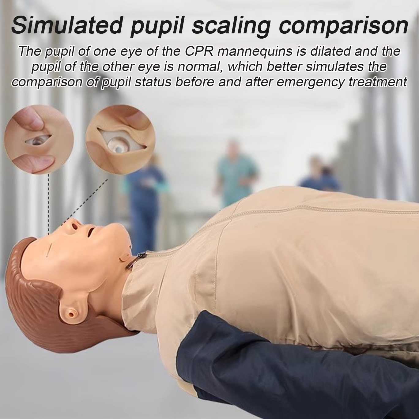 2 Juegos RCP Entrenamiento Completo Cuerpo Maniquí de Entrenamiento en RCP con Piel Facial Reemplazable & 4 Bolsas Pulmonares Reemplazables & Bolsa de Almacenamiento & Estera