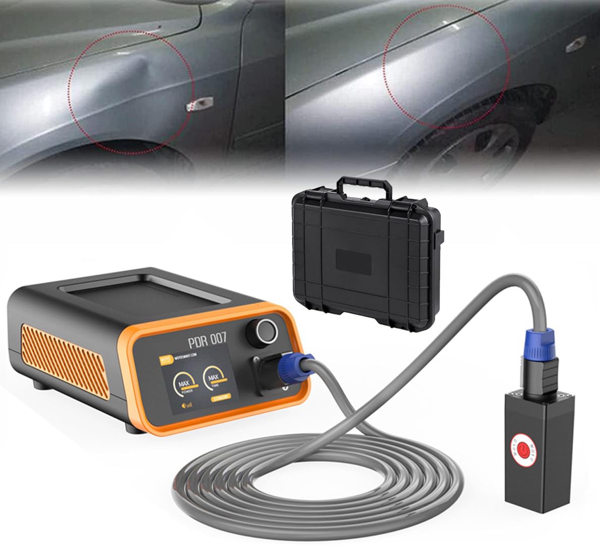 Auto Parts Débosselage De Voiture 1000W, Outils De Réparation De Débosselage Sans Peinture, Ensemble D'extracteur De Dent De Boîte Chaude De Machine De Chauffage Par Induction PDR,Black