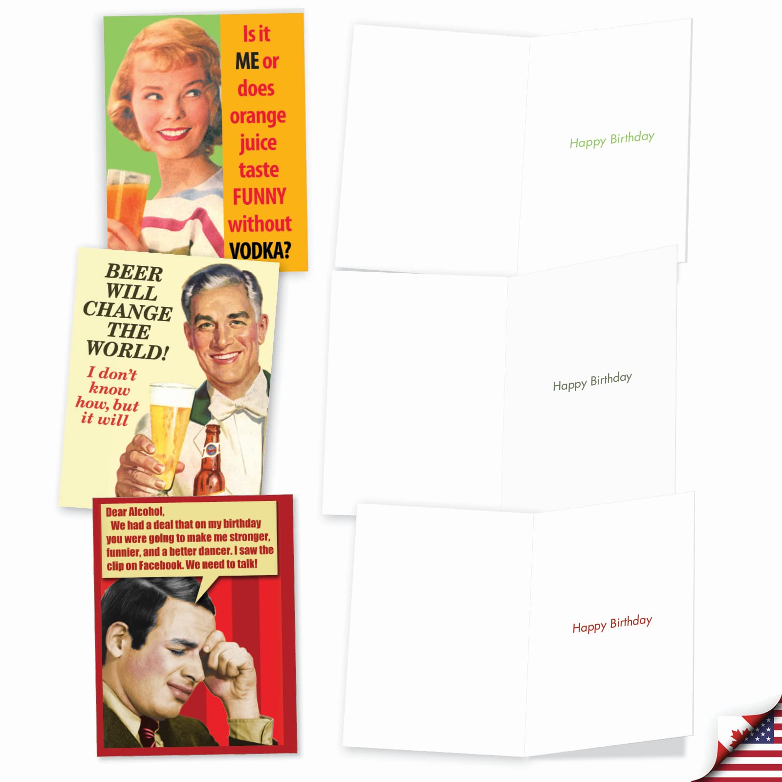 Lot De 10 Grandes Cartes D'Anniversaire Géantes 31x23 Cm Avec Enveloppes