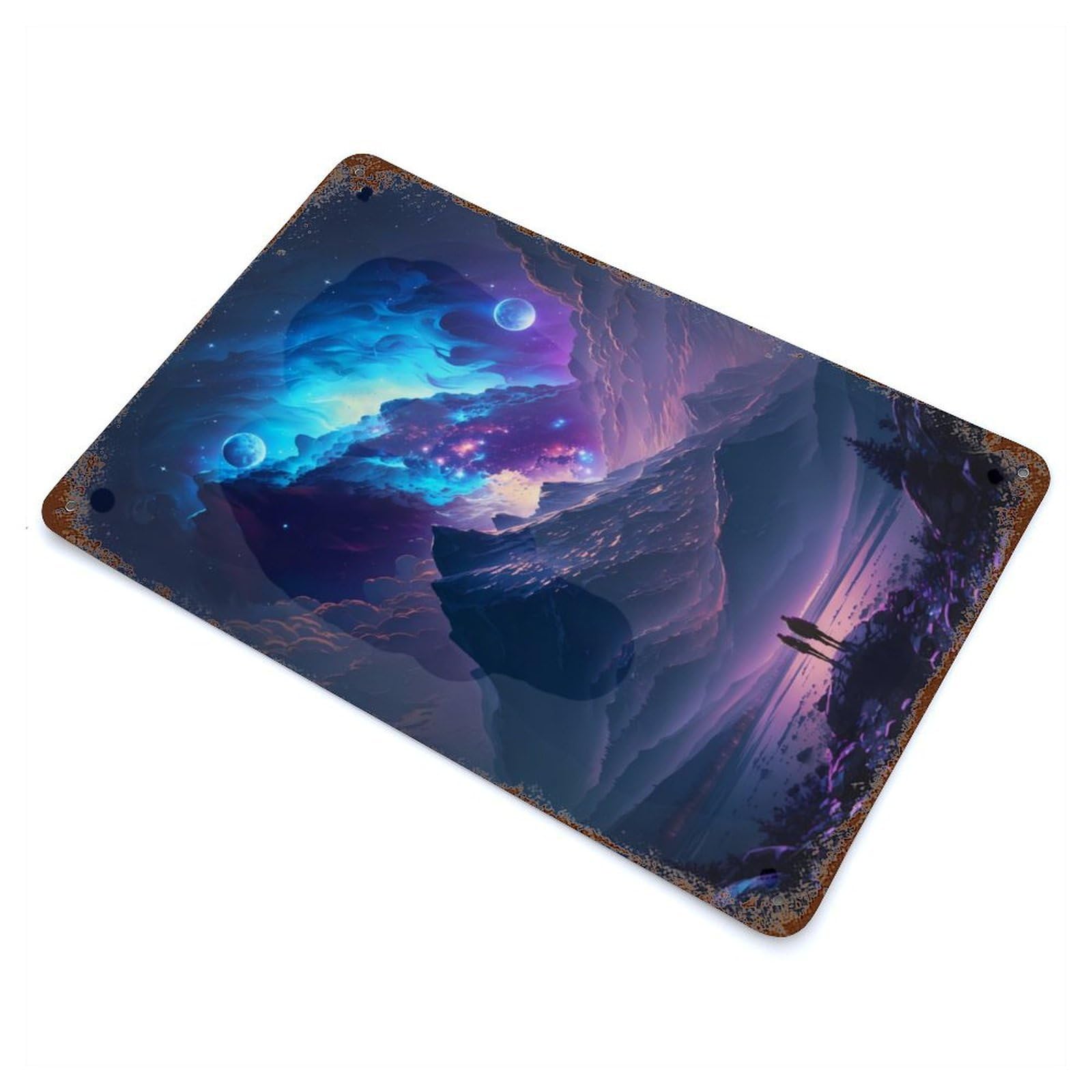 Nebula Paradise Decorative Tin Sign 11.8"x7.9", Ideal for Garage, Bar And Workshop Decor