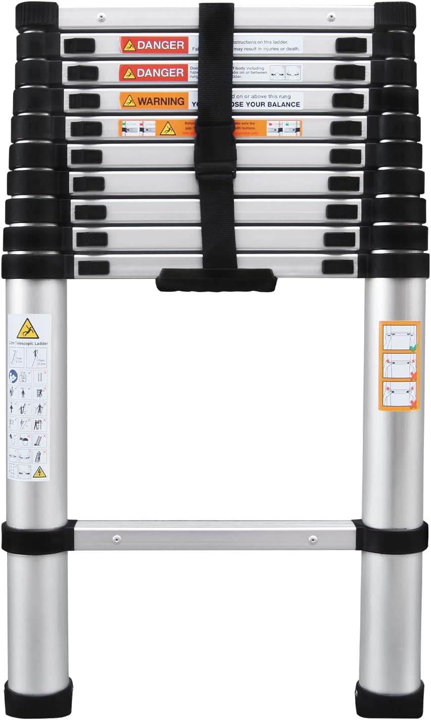 10.5ft Telescoping Ladder Aluminum Telescopic Extension Multi Purpose