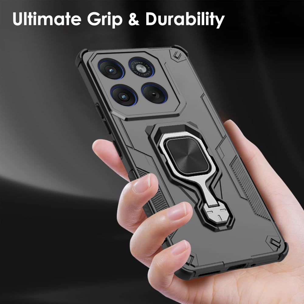 TheGiftKart Tough Armor Bumper Back Case Cover for Motorola Moto Edge 70 5G | Ring Holder & Kickstand in-Built | 360 Degree Protection Back Case Cover for Motorola Edge 70 5G (PC & TPU, Black) — Amazon image 8