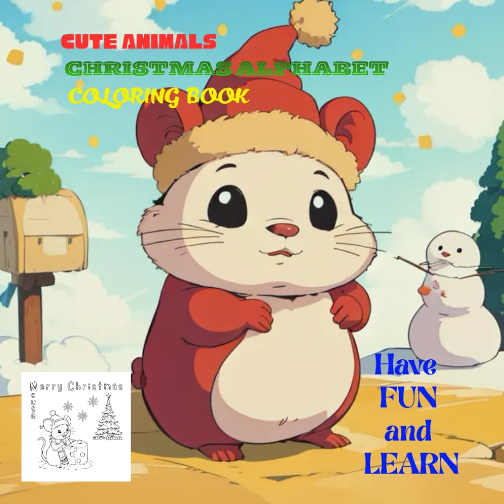 Merry Christmas Alphabet: Cute and amazing animal coloring book