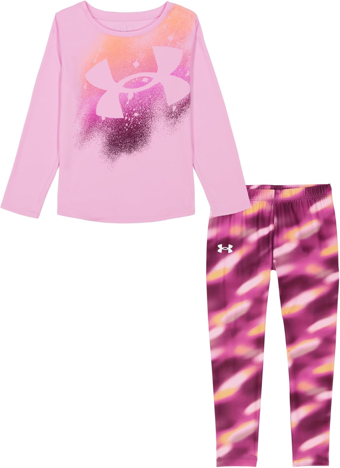 Under Armour UA Printed LS Legging Set, Stellar Pink, 4