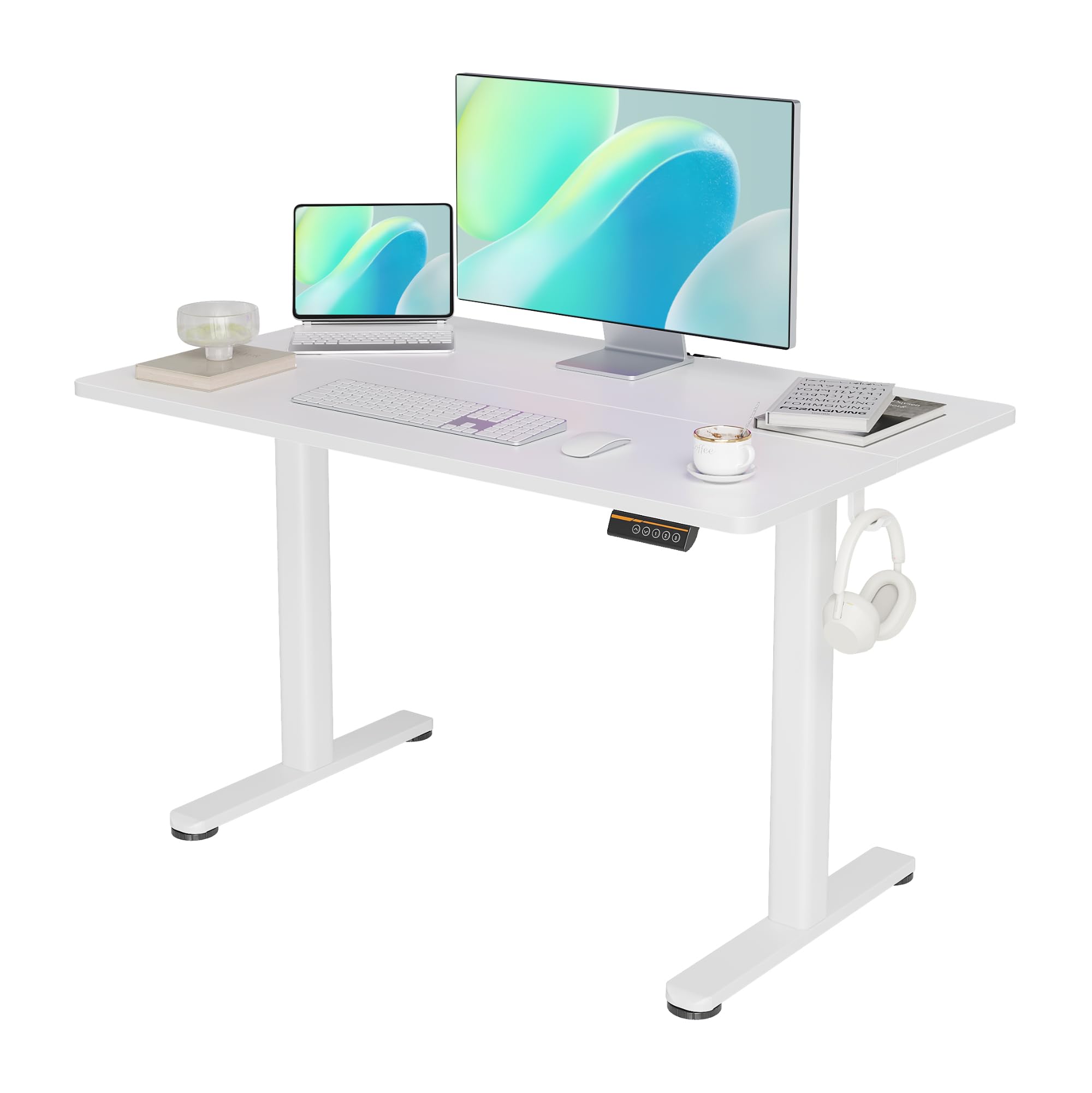 (similar incomplete)YDN Electric Standing Desk, Adjustable Height Desk 48x24 Inchs Stand up Desk, Sit Stand Home Office Desk with Splice Board, White Top