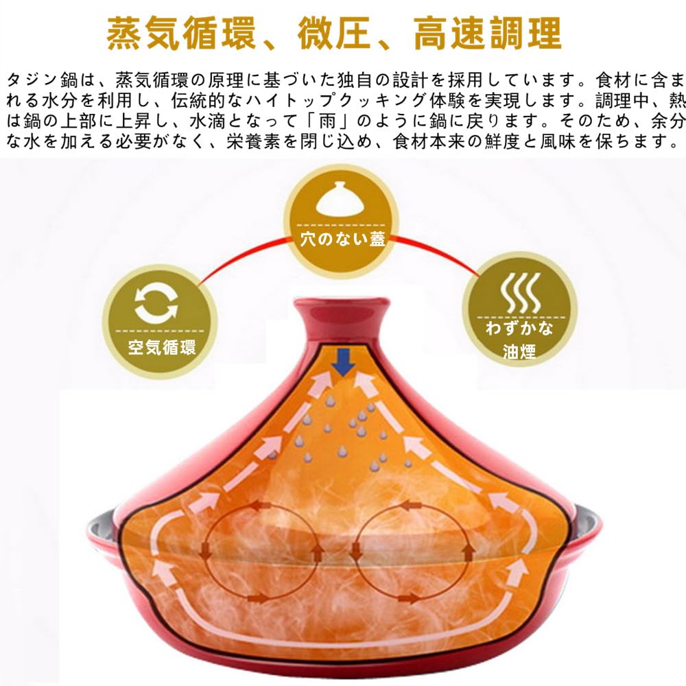 Amazon | YQW 日本のタジン鍋家庭用キャセロールセラミック スープ
