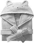 Boys Girls Terry Bathrobe, Kids Robe100% Cotton Towel Housecoat,Hooded Toddler Soft Fuzzy Robe 2-12 Years