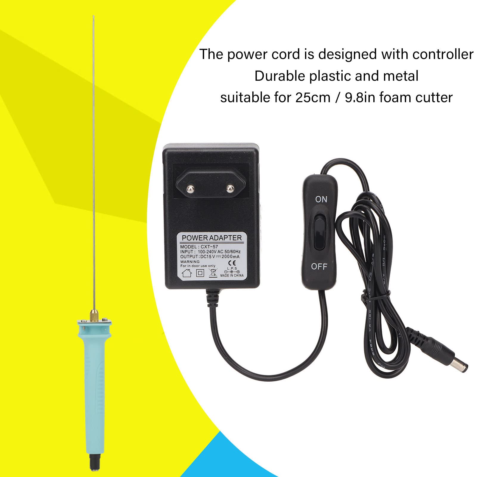 Cortador de Alambre Caliente 15V 2000mA Fuente de Alimentación 100-240V UE