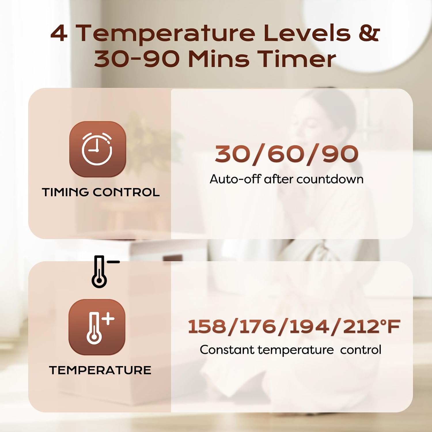 Towel Warmer Bucket，38L Large Towel Warmer Bucket, Foldable Heated Towel Warmers for Bathroom and Spa, 4 Heating Modes,Auto Shut-Off (30/60/90 Min),Fits Towels, Bathrobes, Blankets