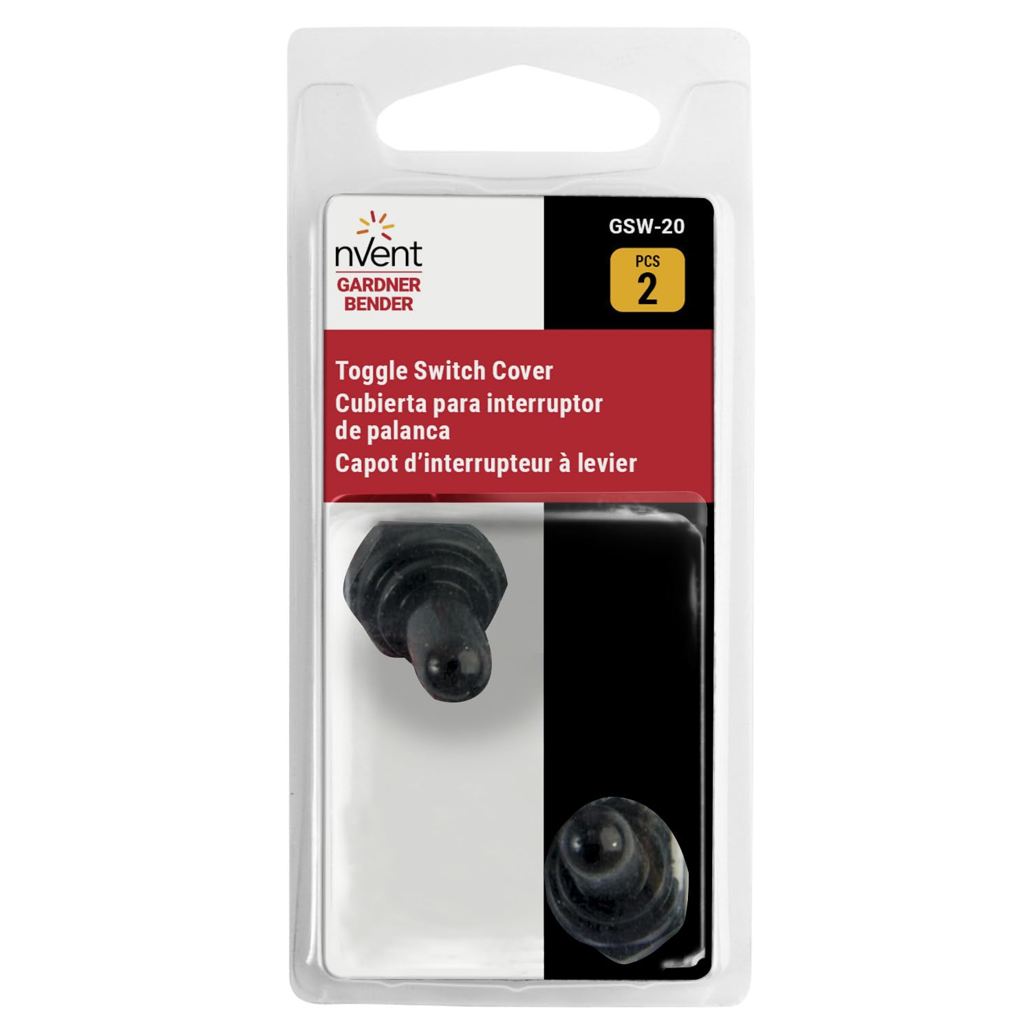 nVent GARDNER BENDER GSW-20 Toggle Switch Covers, EPDM Rubber, 2