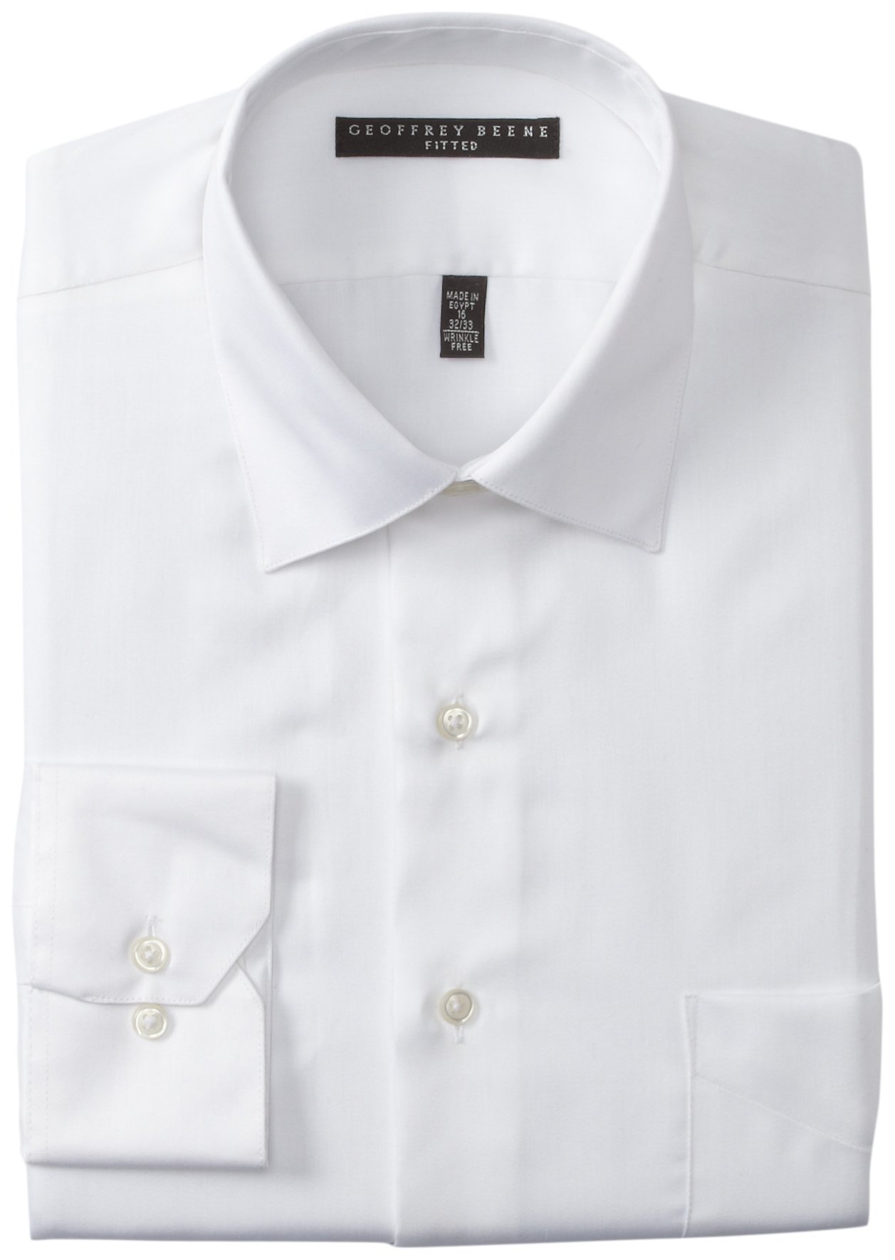 Geoffrey Beene Men's Cutaway Cuff Fitted Sateen Solid Dress Shirt