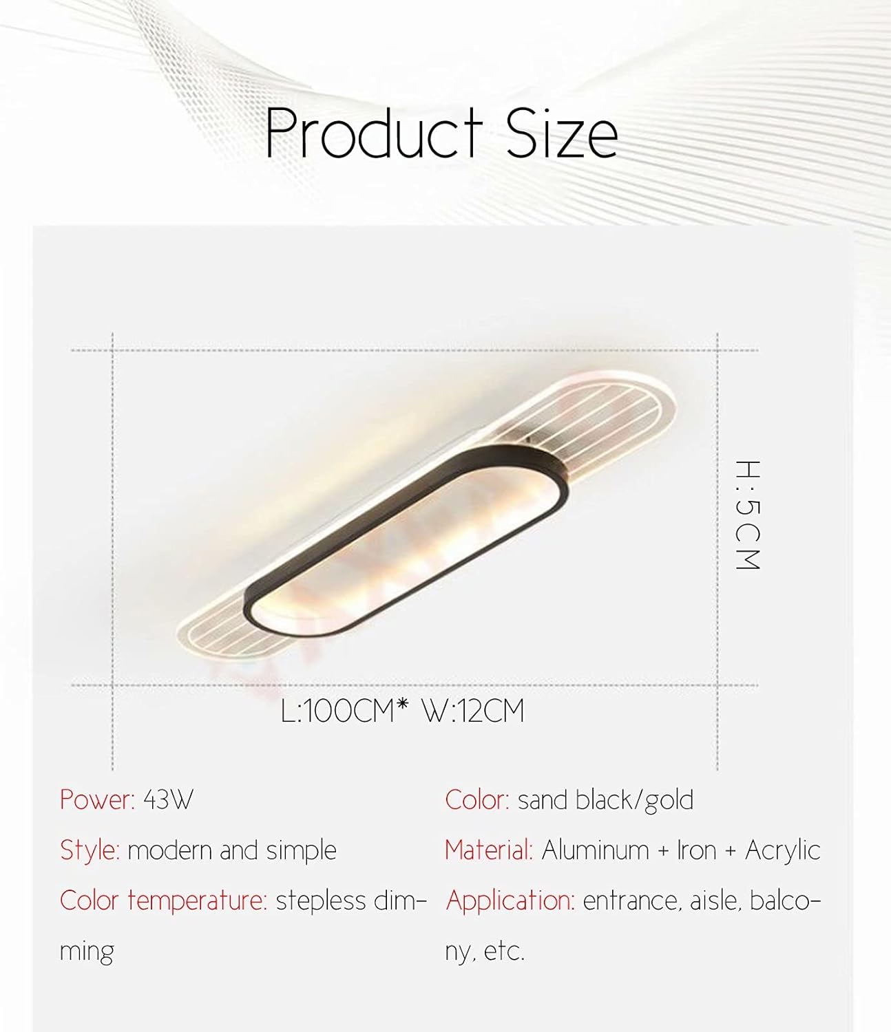 Chandeliers,Modern Led Ceililightsceilingp Liviroom Bedroom Child Room Metal Ceililighting/Den/43W(100Cm)