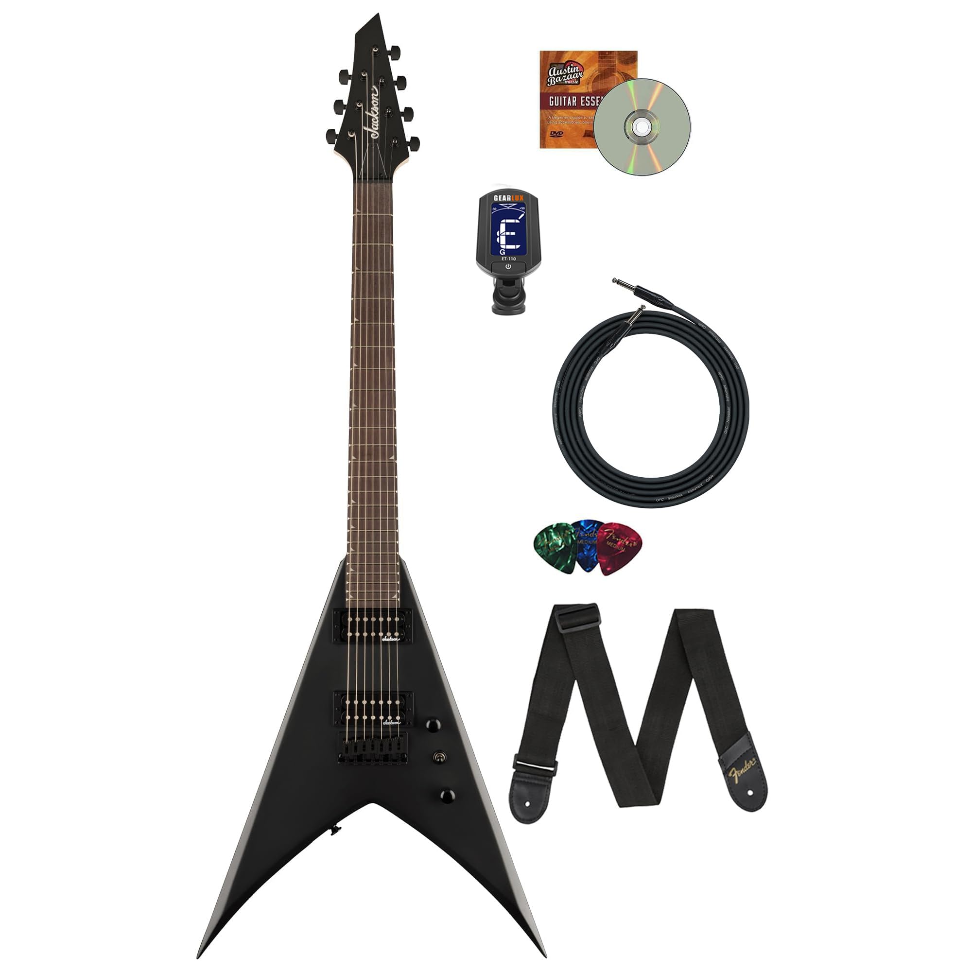 Amazon.com: Jackson JS Series King V JS22-7 KV HT Negro Satinado