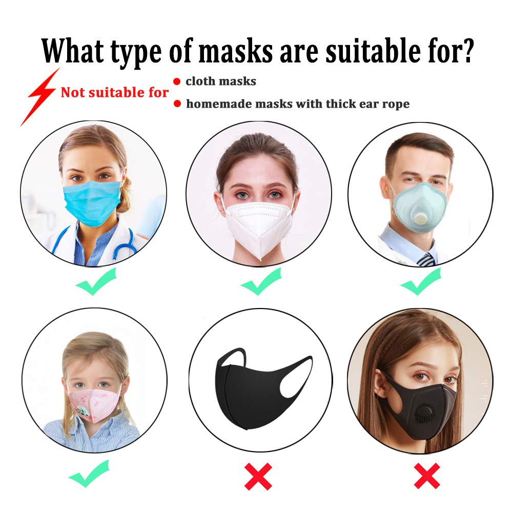 Masque Attache Crochets Boucles D'oreilles Silicone Extension Sangle Boucle de Protection Auditive pour Homme Femme (10 PCS)