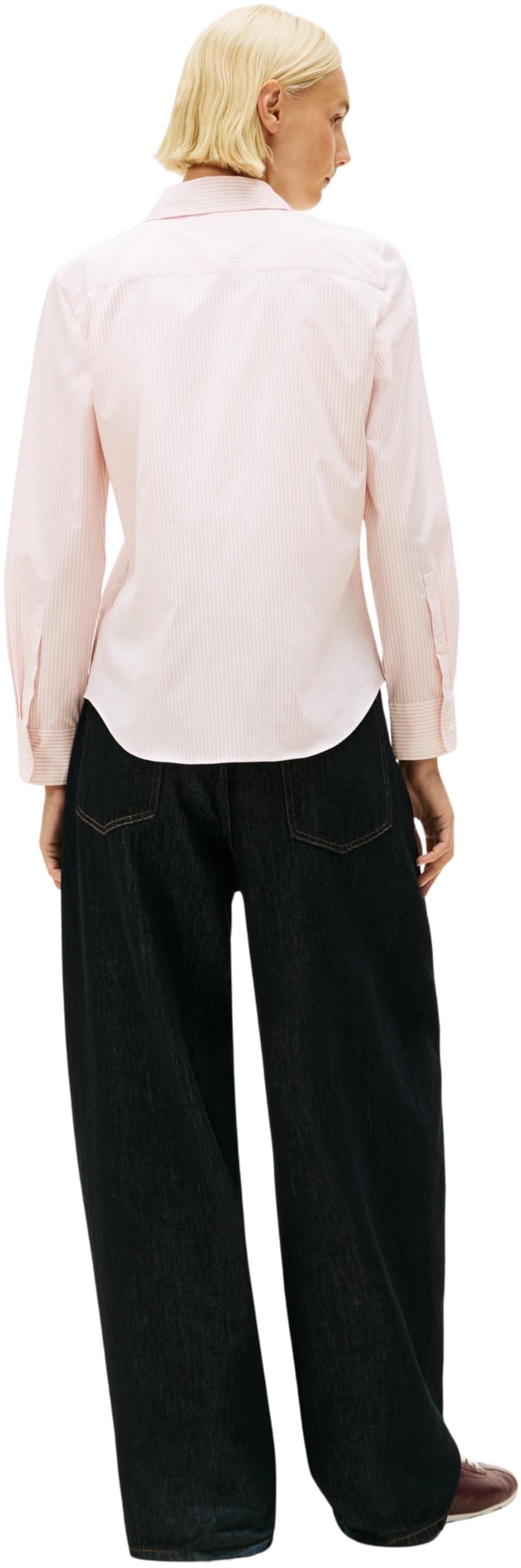 Tommy Hilfiger Camisa Mujer Poplin Regular con Cuello francés