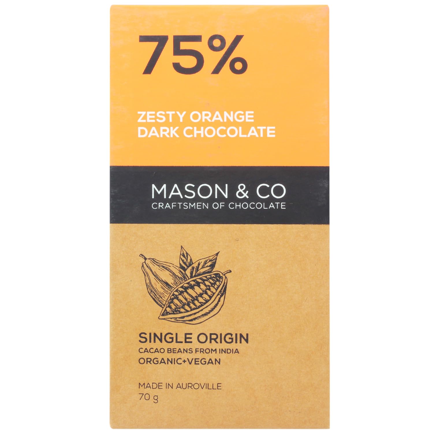 Mason & Co. 75% Zesty Orange Dark Organic Exotic Artisanal Chocolate - 60 grams (Pack of 2) (B0119R36VW) Amazon Price History, Amazon Price Tracker