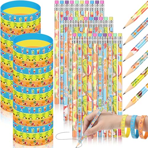 Set de 30 lápices de grafito con pulseras de silicona miniatura 1