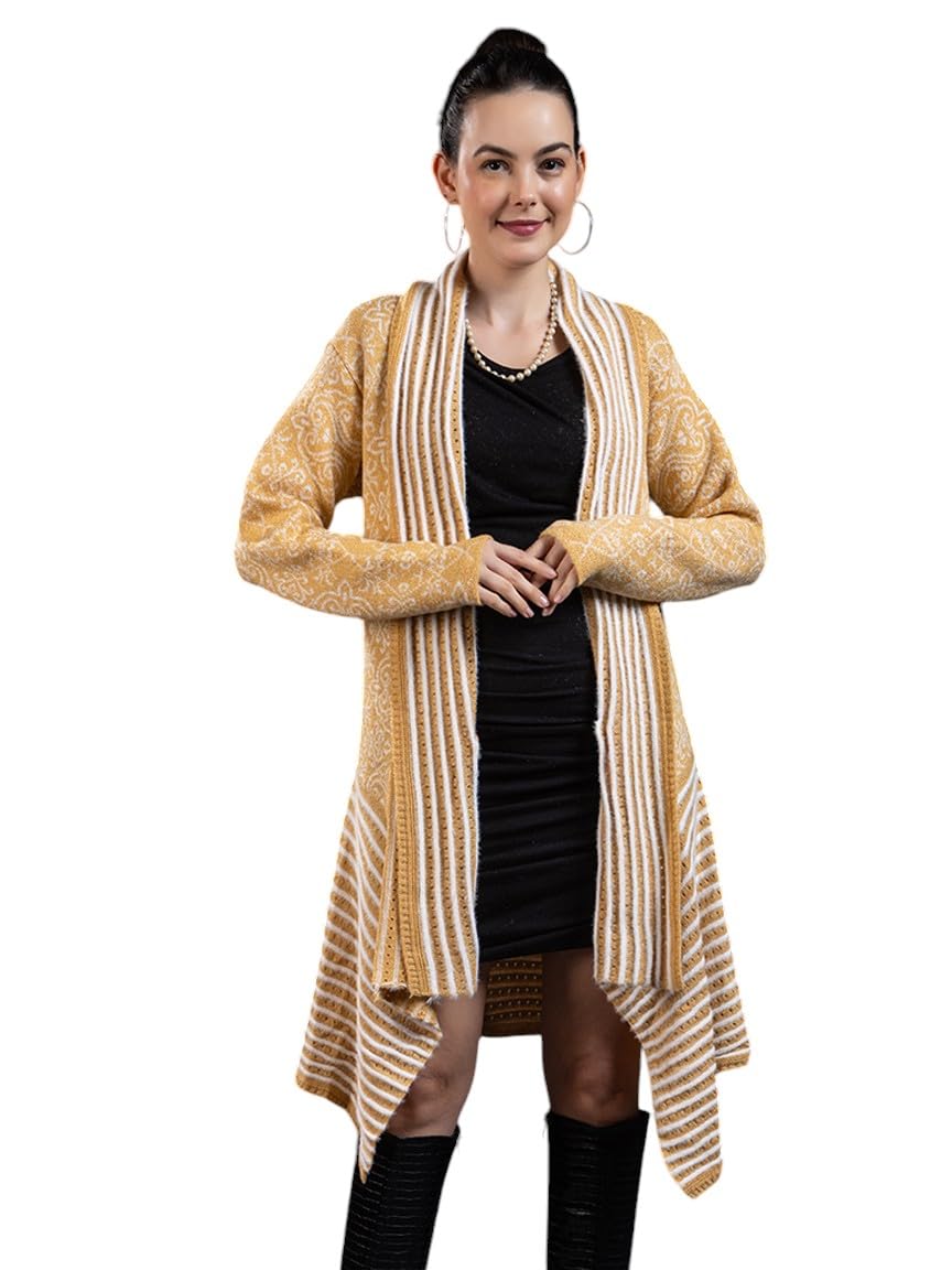 Women/Girls Full Sleeve Woolen Long Cardigan Hair Shrug for Winter Season | Stylish & Warm Winter Wear Shrug-image-39
