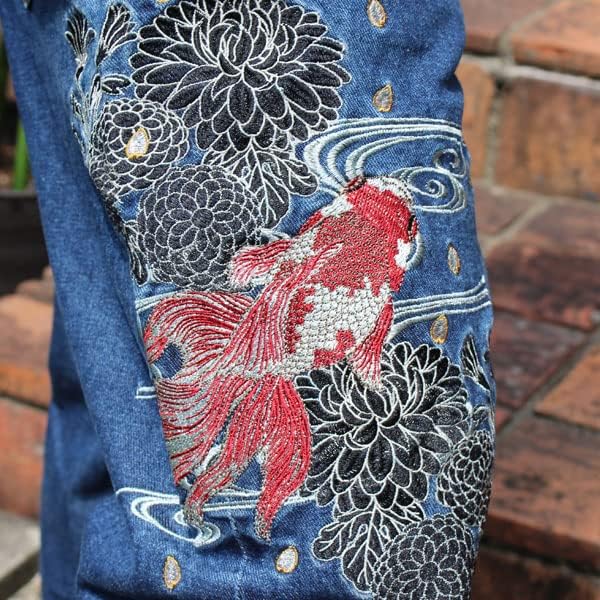 和柄 ジーンズ 和柄 デニム 和柄ジーンズ 和柄ジーパン【J221-3】流水  