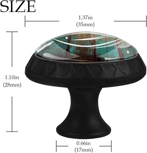 Miniatura 4 de Paquete de 12 manijas redondas para armarios para muebles, estilo rústico, desgastado, verde azulado, verde azulado, madera de granero, para cajón,