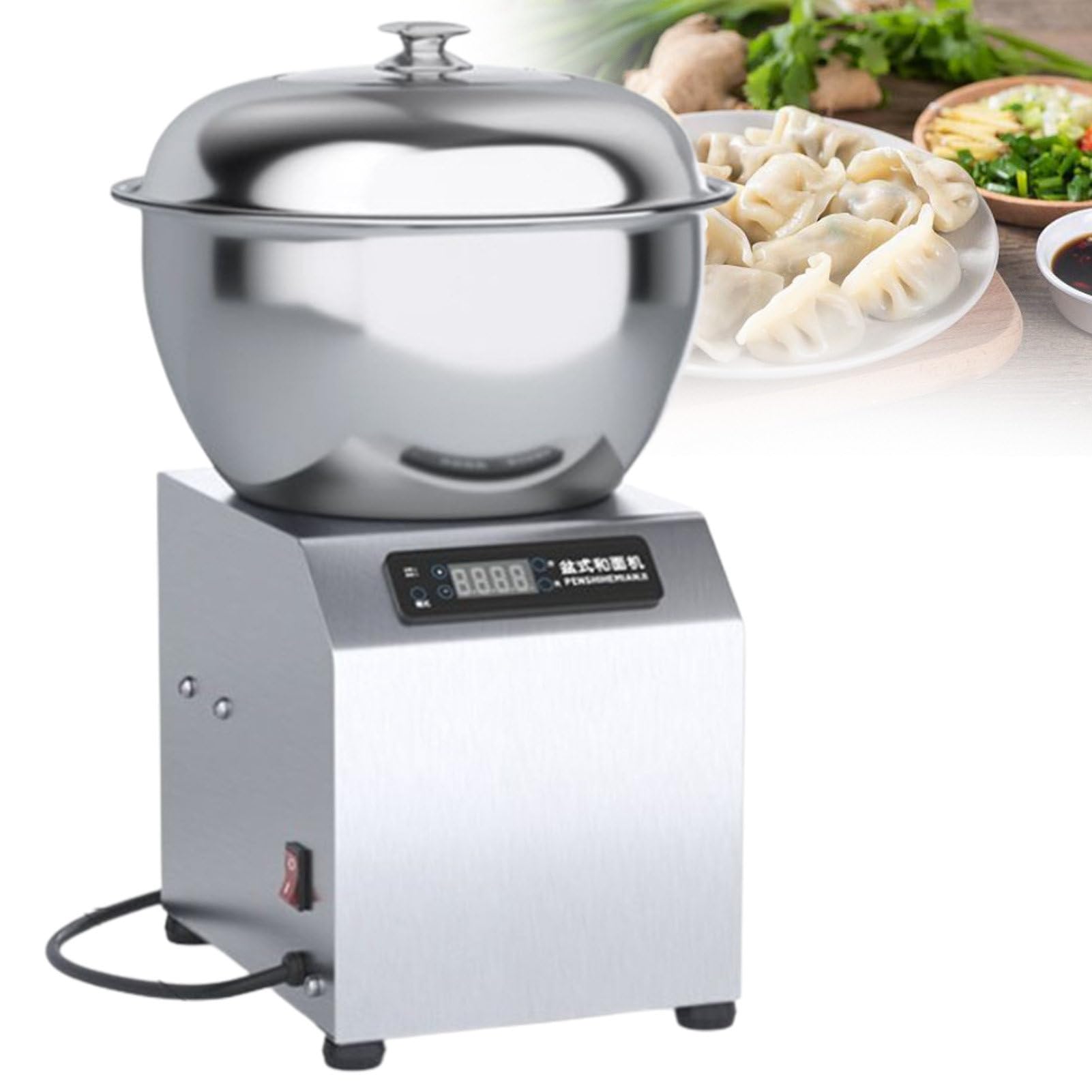 Komercyjny mikser do ciasta ze stali nierdzewnej o mocy 2200 W, timer i odwracalna spirala do wyrabiania ciasta, duża pojemność ciasta 5–8 kg, wytrzymały sprzęt do pizzy 5KG/11QT