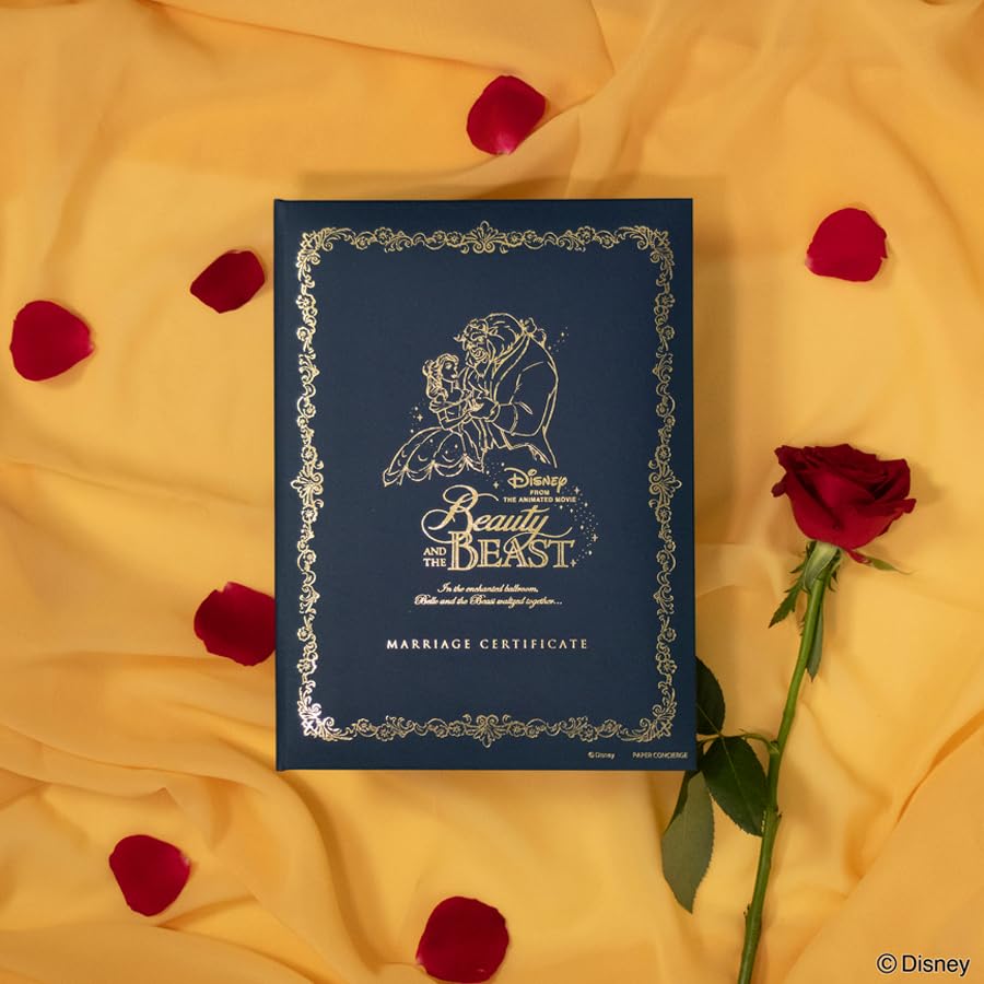 ディズニー 美女と野獣 結婚誓約書 証明書 オルゴール リングケース 限定 ディズニー 美女と野獣 結婚誓約書 証明書 オルゴール リング
