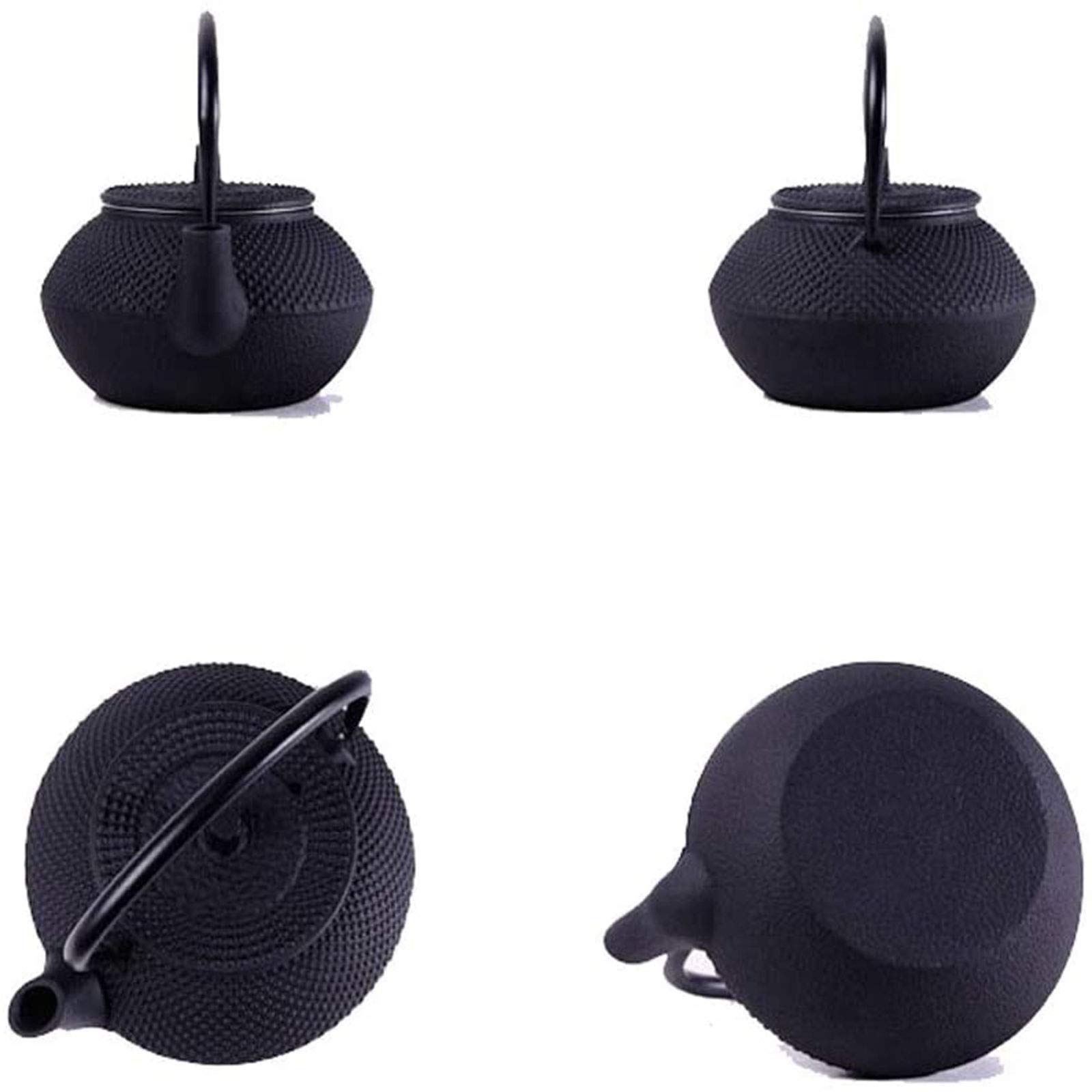 Bester Japanischer Gusseisen-teekanne Mit Infuser Für Lose Blatt-Tee- Und Teebeutel, Tetetubin Tee-Kessel-kocher-kocher-Safe 0.3l(Color:Schwarz)